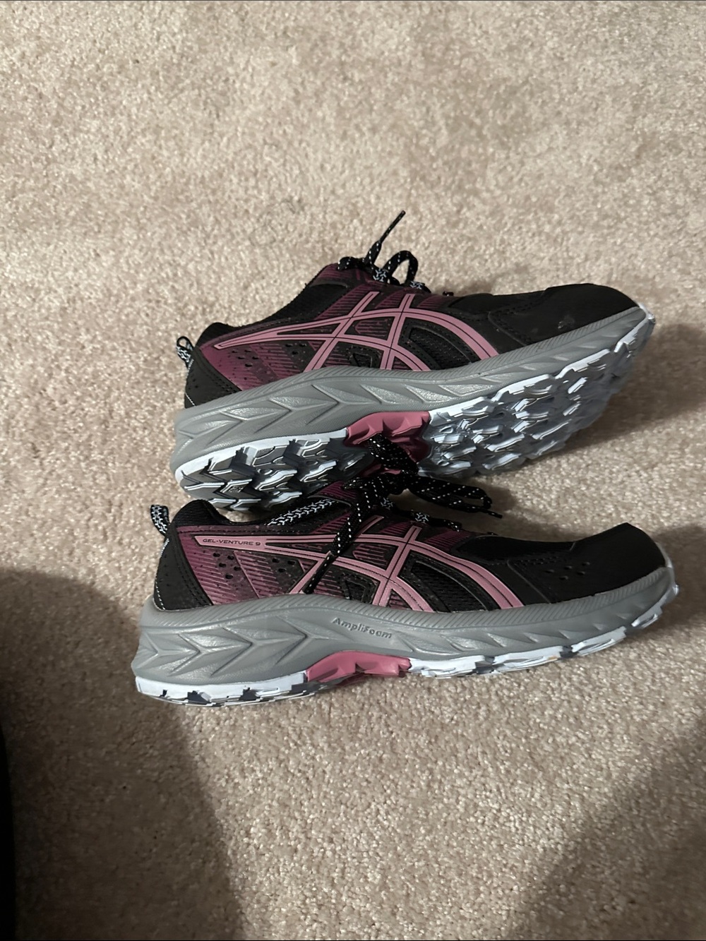 ASICS Women's Black and Maroon Trail Running Sneakers
